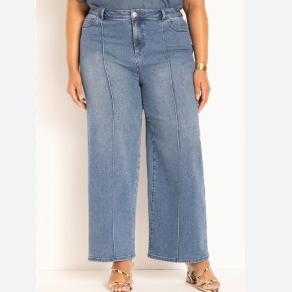 Eloquii Denim - NWT Eloquii Pintuck Detail Flare Leg Jean